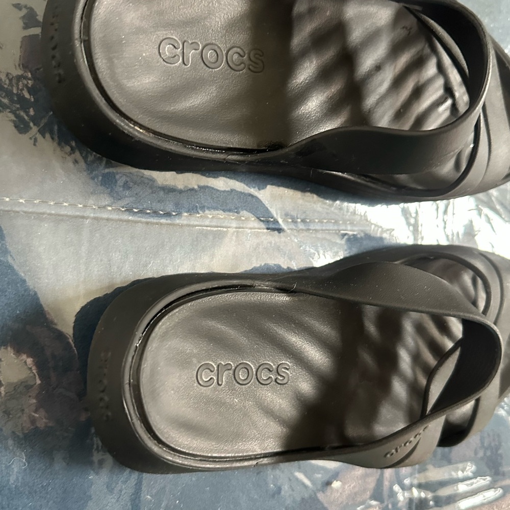 Crocs Women's Black Slide Sandals - Picture 2 of 7